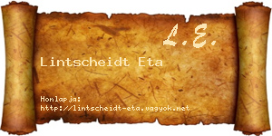 Lintscheidt Eta névjegykártya